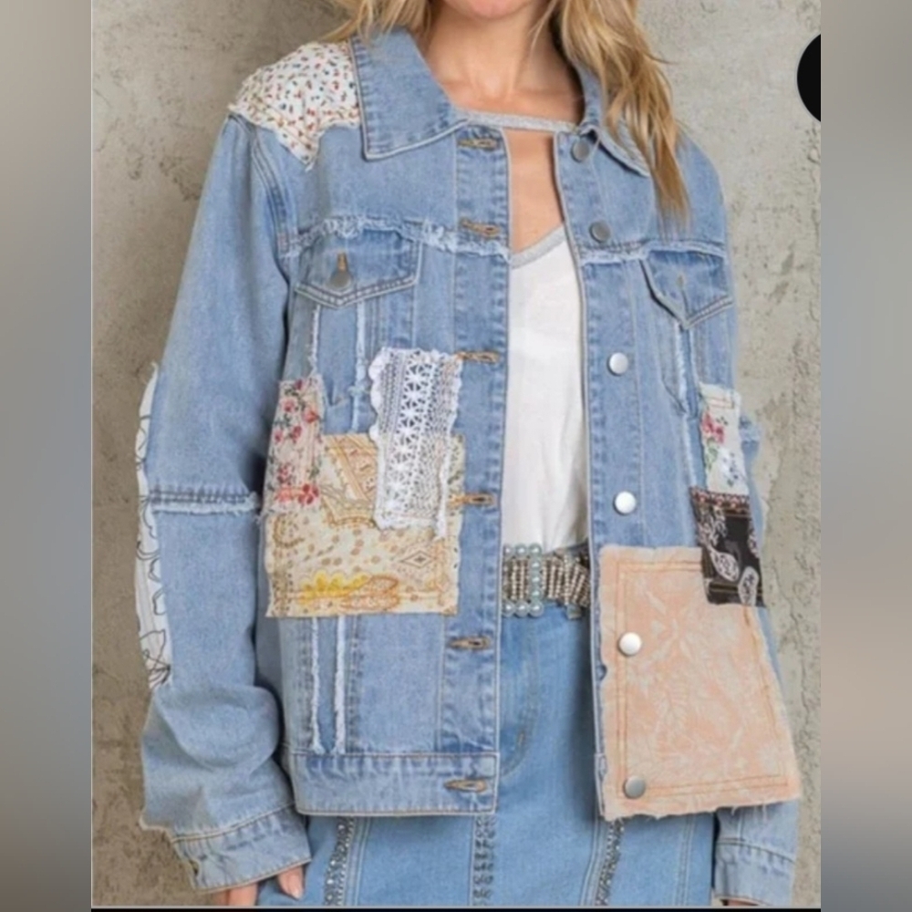 POL Patchwork Denim Jacket, VGUC, Size M
